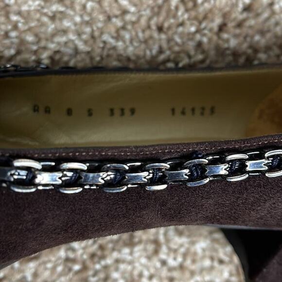 ST.JOHN BROWN‎ SUEDE BLOCK HEELS  SIZE 8 - Picture 2 of 8